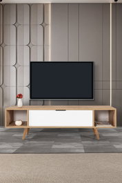 Hanah Home Mesir 3628 Soporte para TV Roble Zafiro y Blanco
